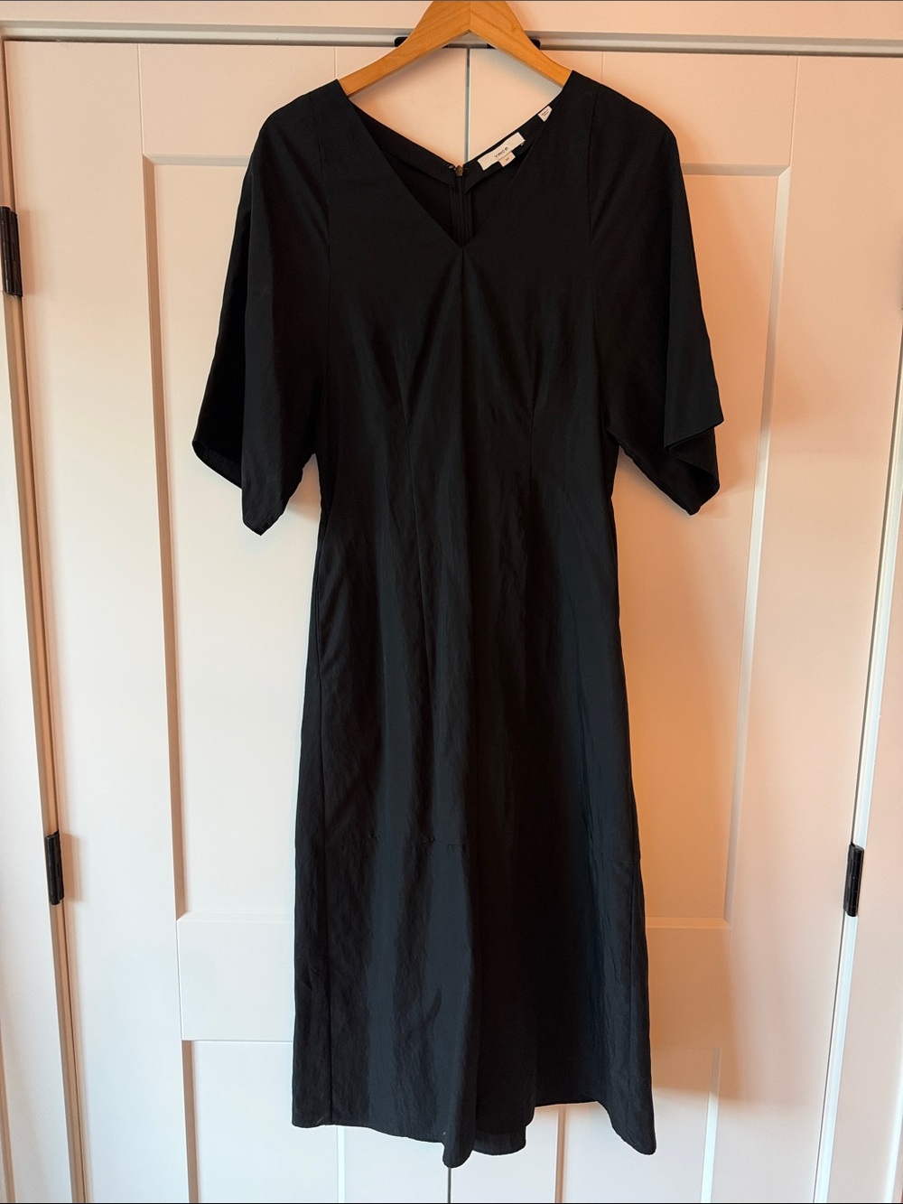 Vince Black V-Neck Midi Dress